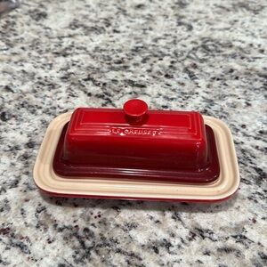 Le Creuset Red Butter Dish